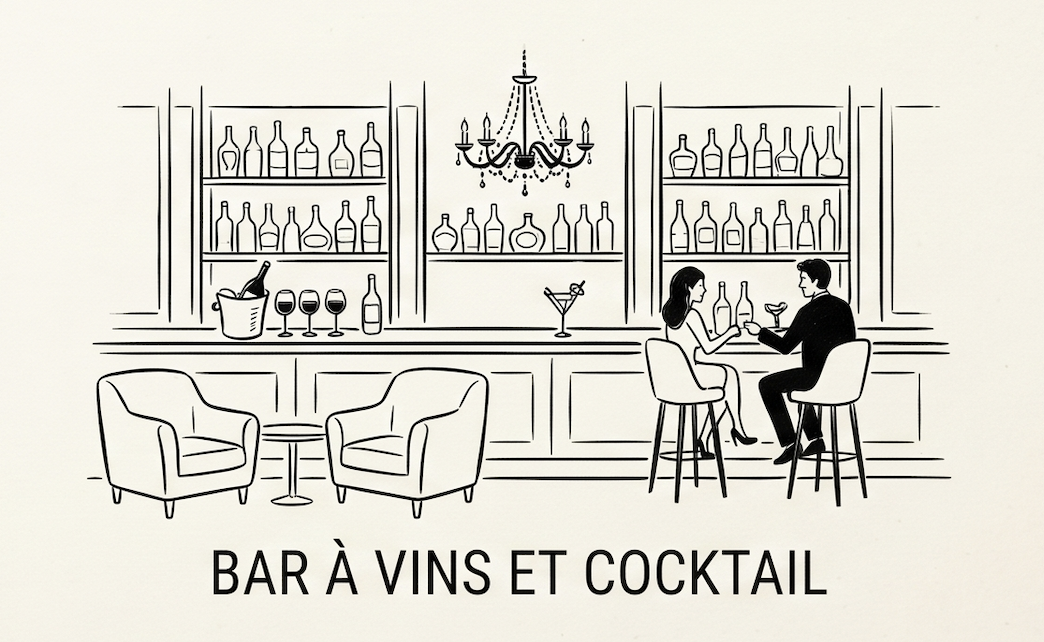 Comptoir d'un bar à cocktails