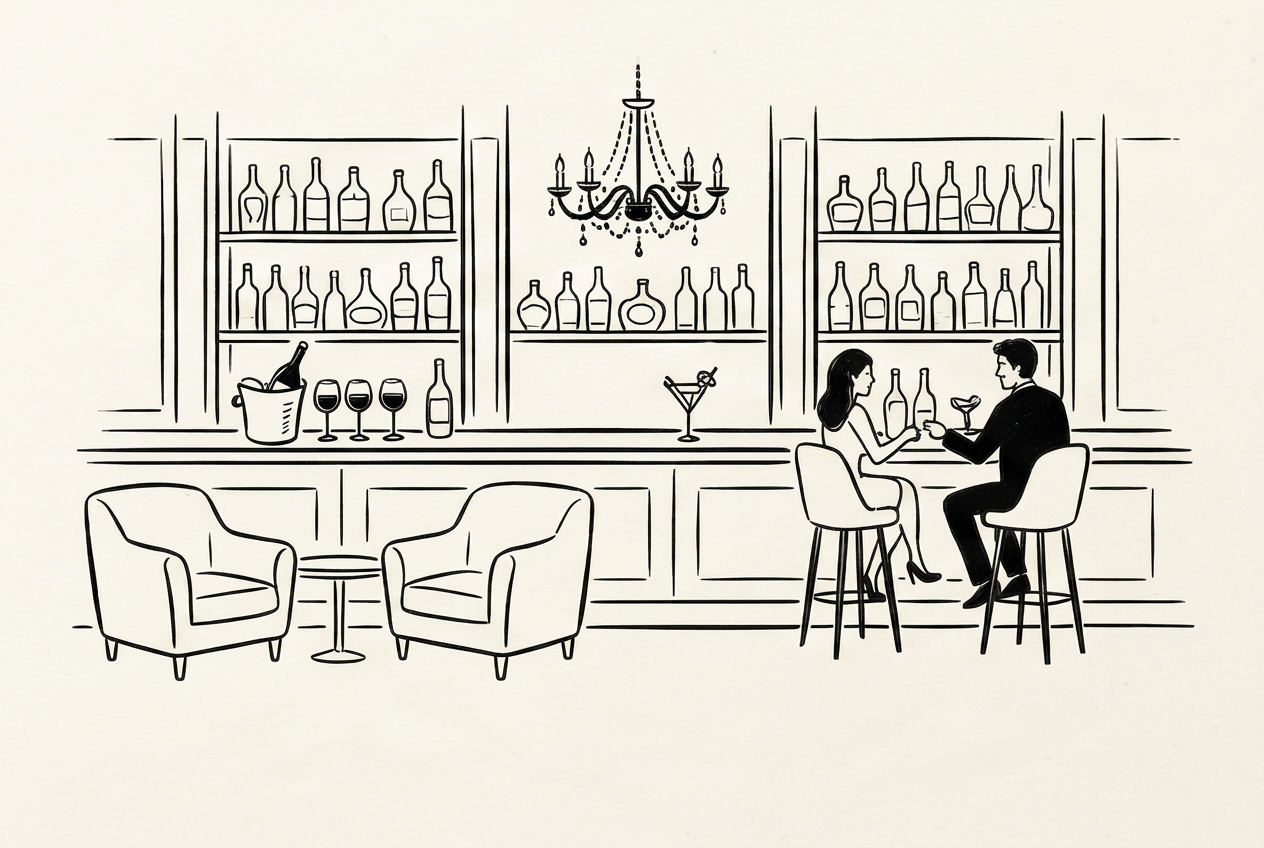 Comptoir d'un bar à cocktails